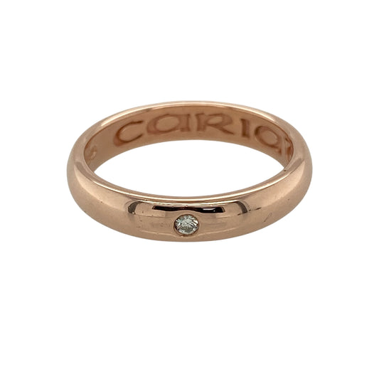 9ct Gold & Diamond Clogau Cariad 4mm Wedding Band Ring
