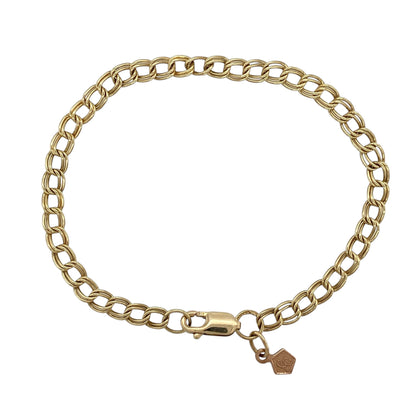 9ct Gold Clogau 7" Double Curb Charm Bracelet