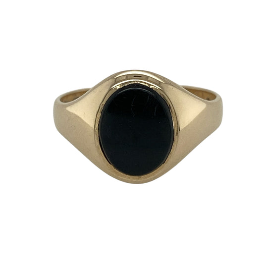 9ct Gold & Onyx Oval Signet Ring
