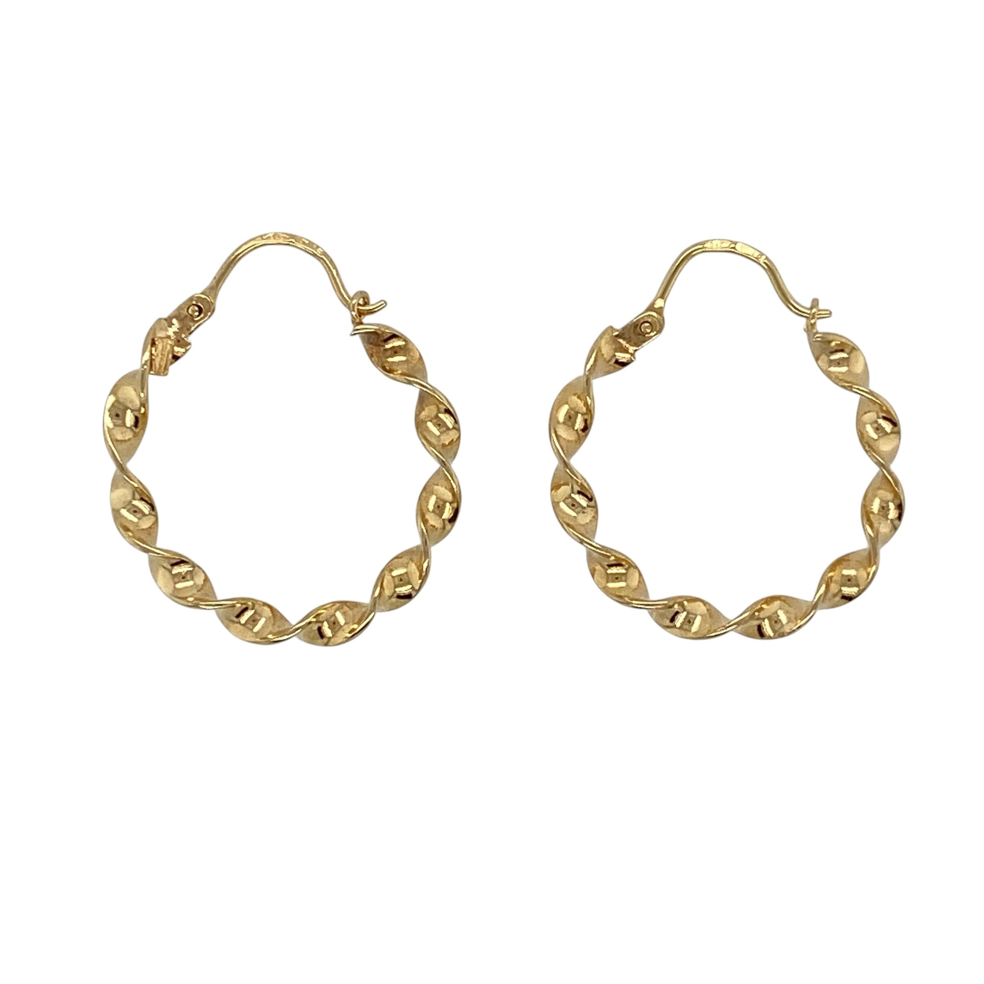 9ct Gold Twisted Hoop Creole Earrings