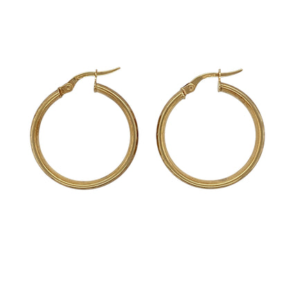9ct Gold Patterned Hoop Creole Earrings