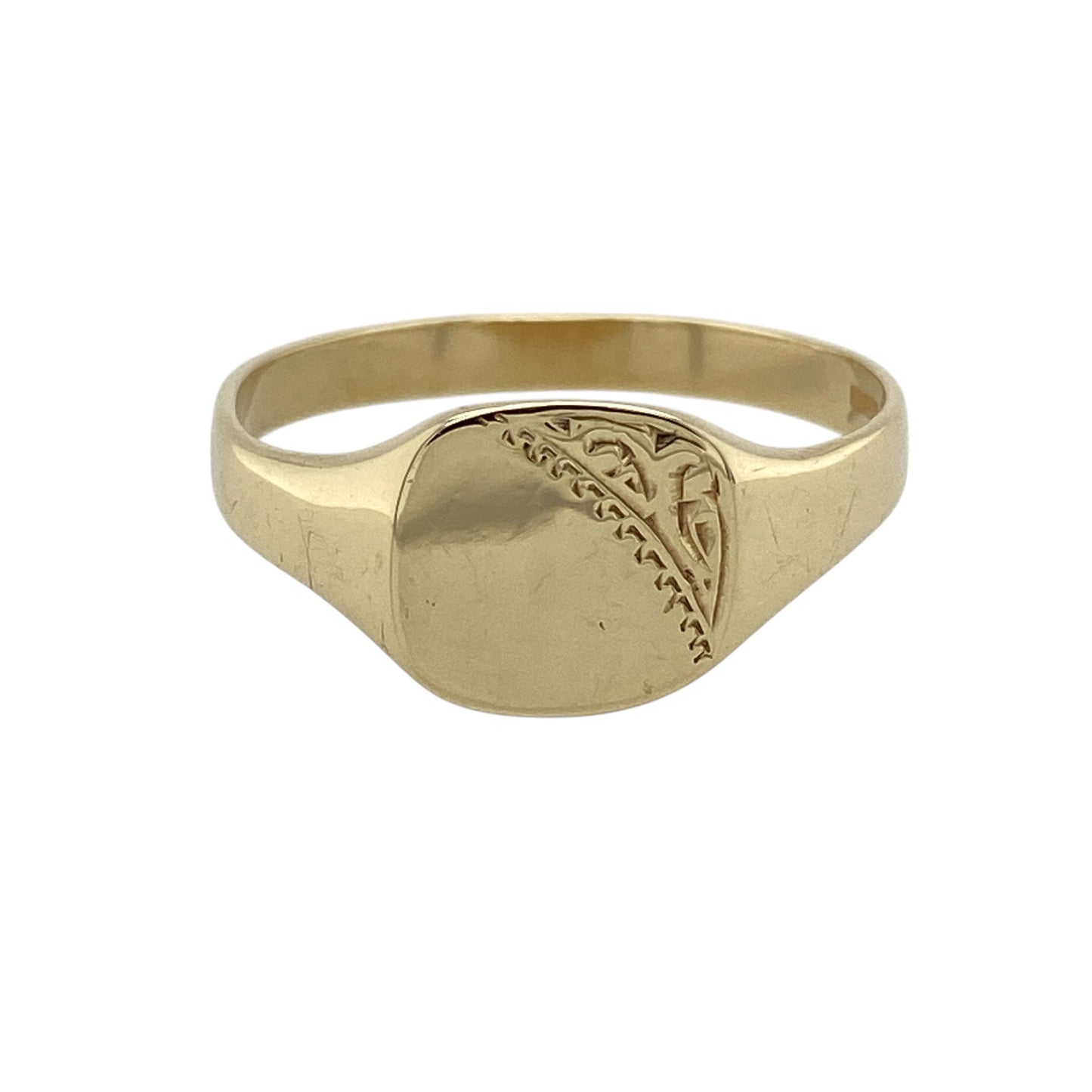 9ct Gold Patterned Square Signet Ring