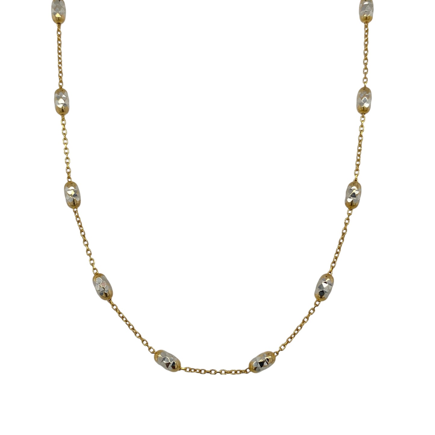 9ct Gold 17" Sparkle Ball Chain Necklace