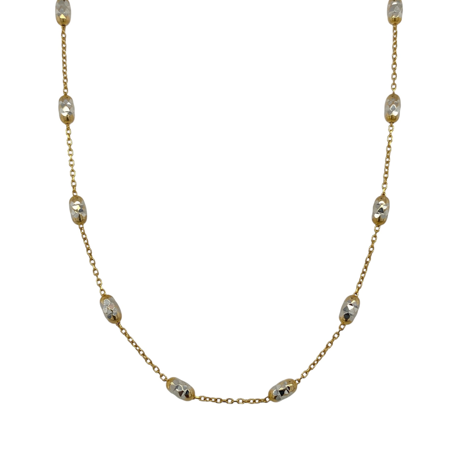 9ct Gold 17" Sparkle Ball Chain Necklace