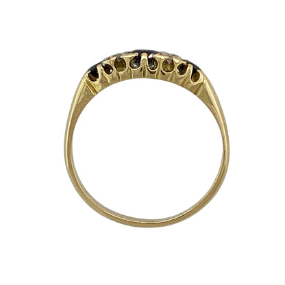 18ct Gold Diamond & Sapphire Trilogy Ring