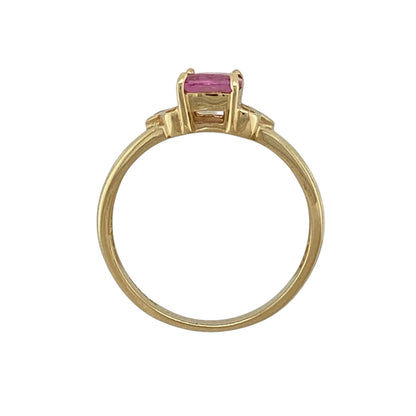 18ct Gold Diamond & Pink Sapphire Ring