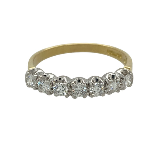 18ct Gold & Diamond Seven Stone Band Ring