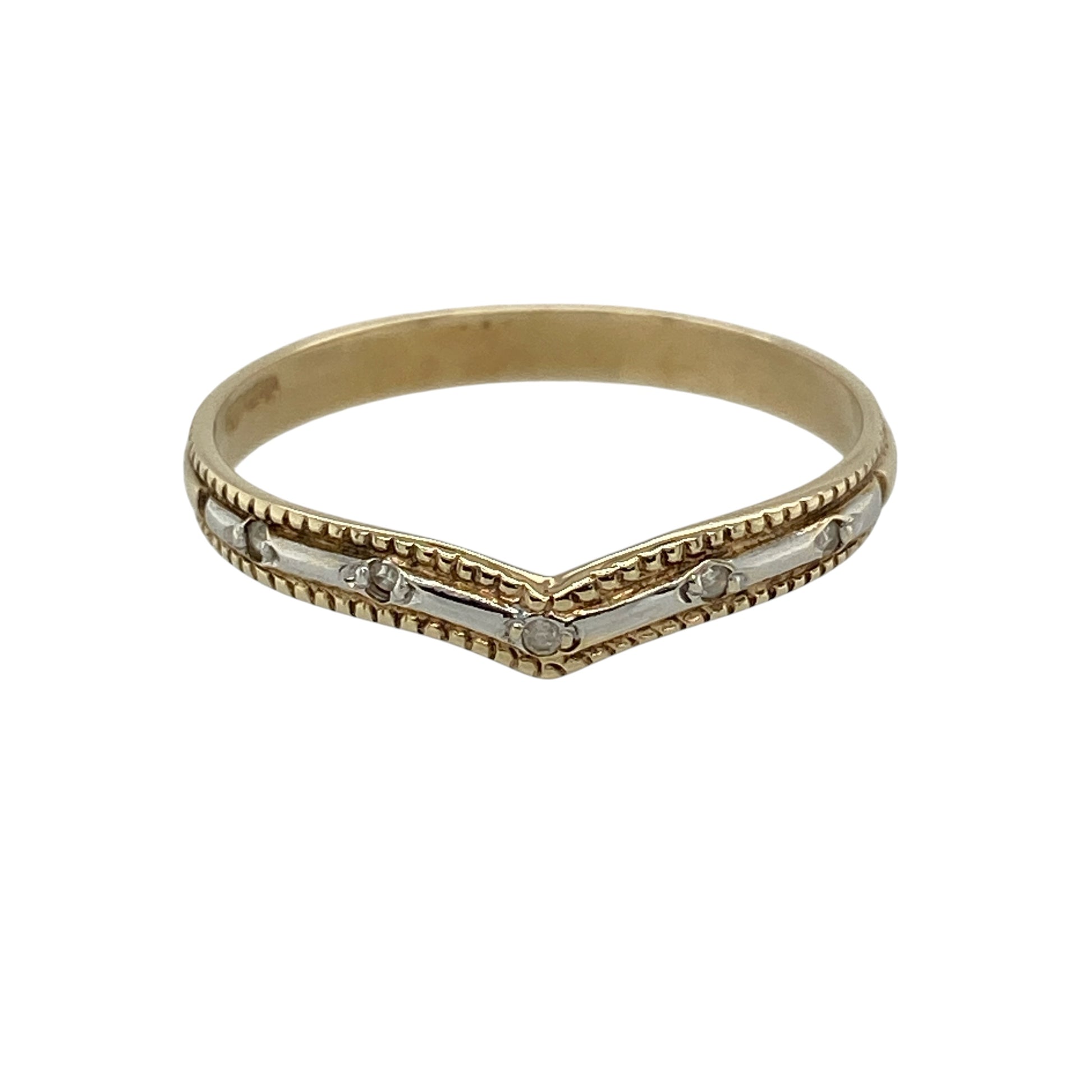 9ct Gold & Diamond Wishbone Ring