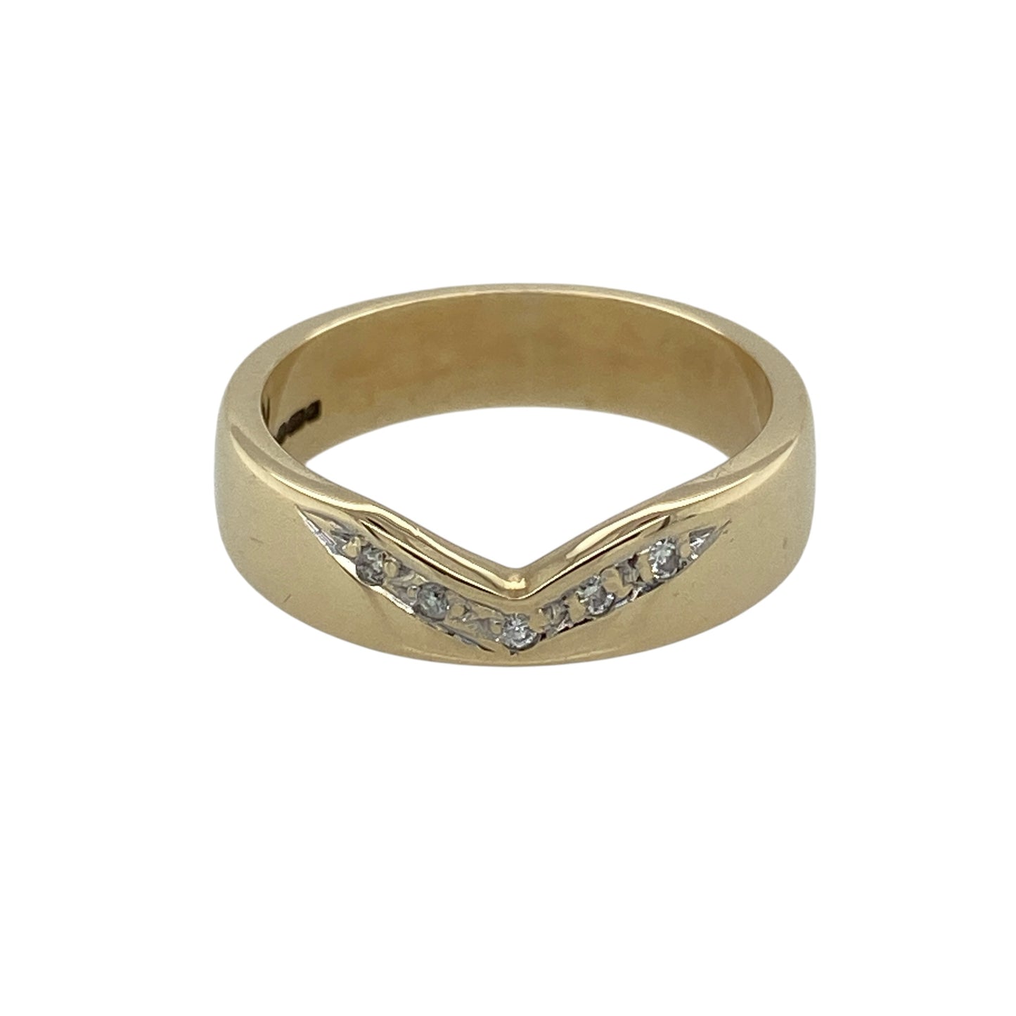 9ct Gold & Diamond Wishbone Ring