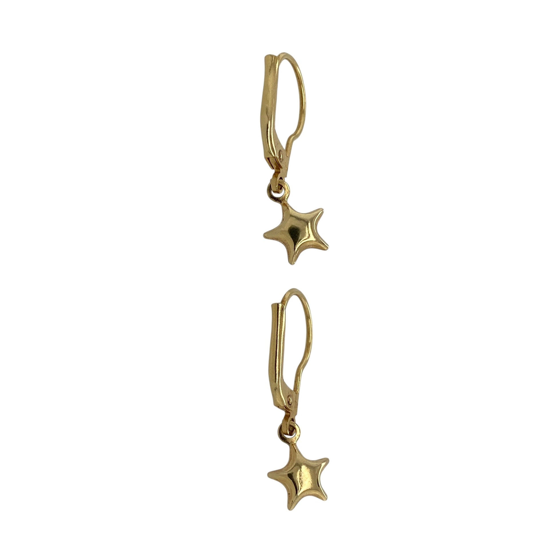 9ct Gold Star Drop Earrings