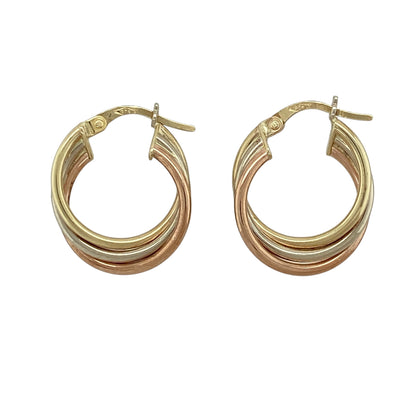 9ct Gold Twisted Hoop Creole Earrings