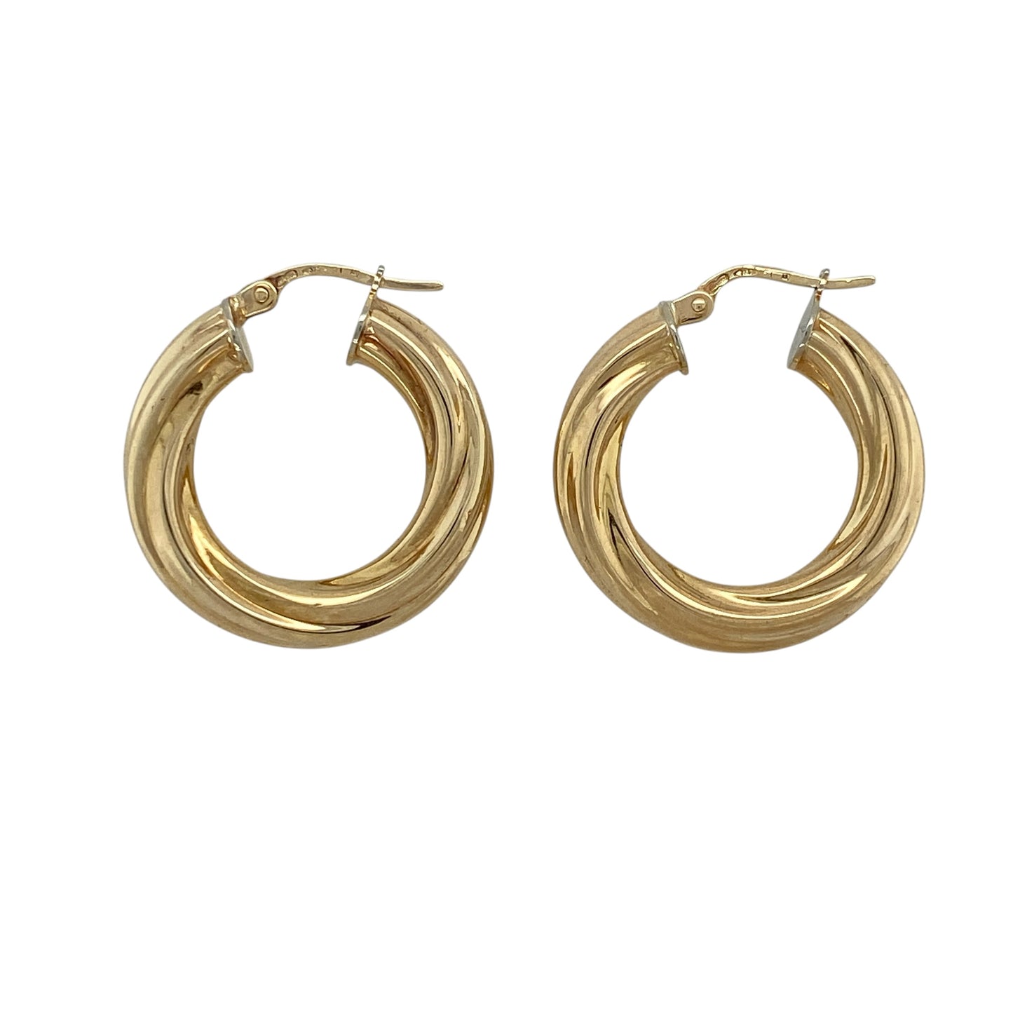 9ct Gold Twisted Hoop Creole Earrings