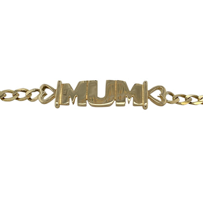 9ct Gold 7" Mum Curb Bracelet