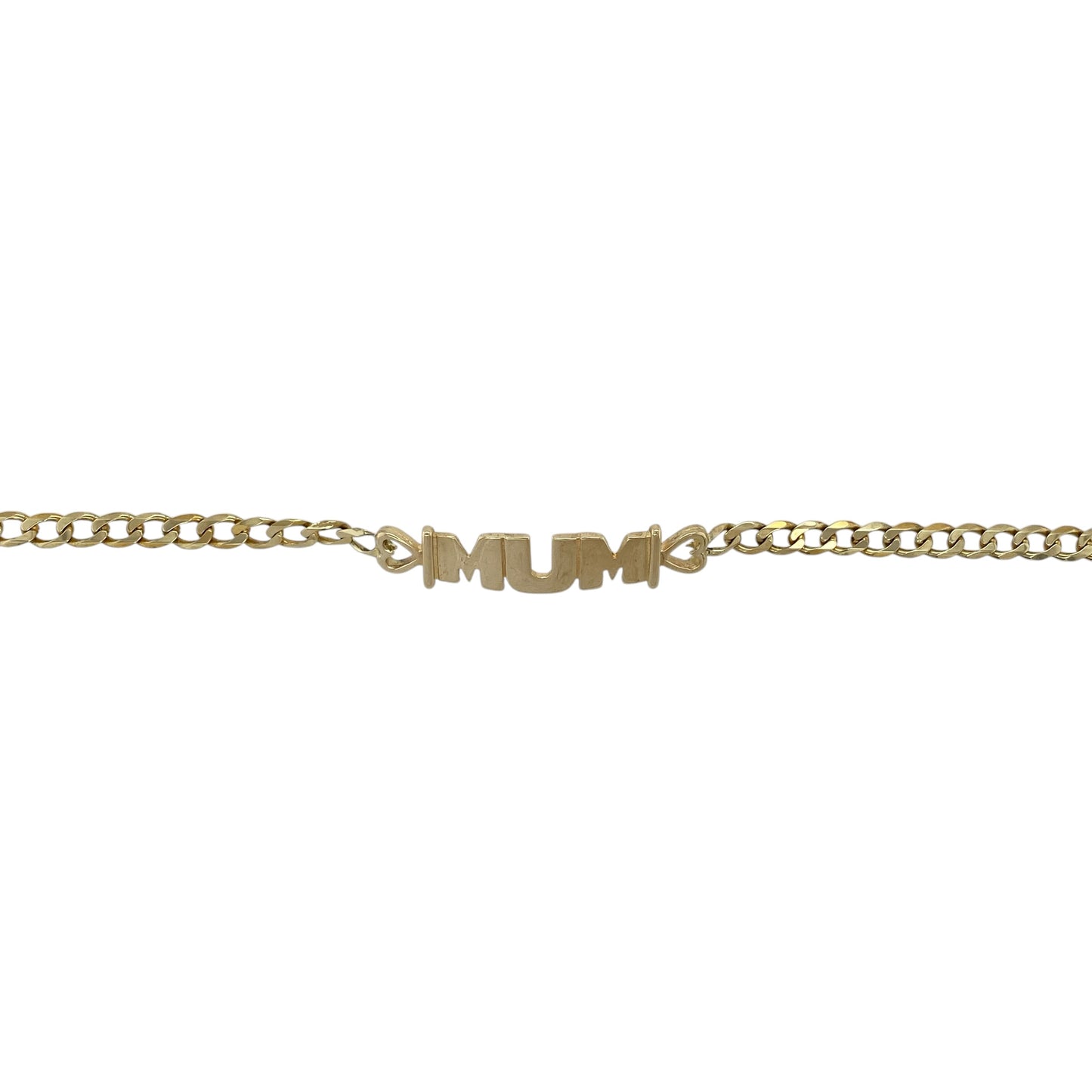 9ct Gold 7" Mum Curb Bracelet
