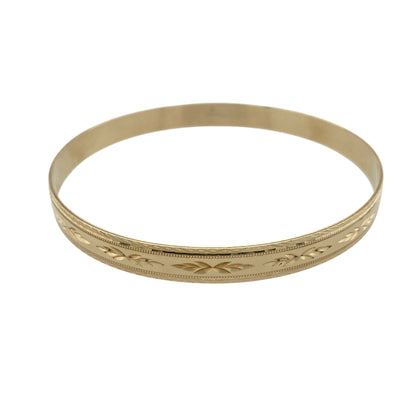 9ct Solid Gold Patterned Bangle