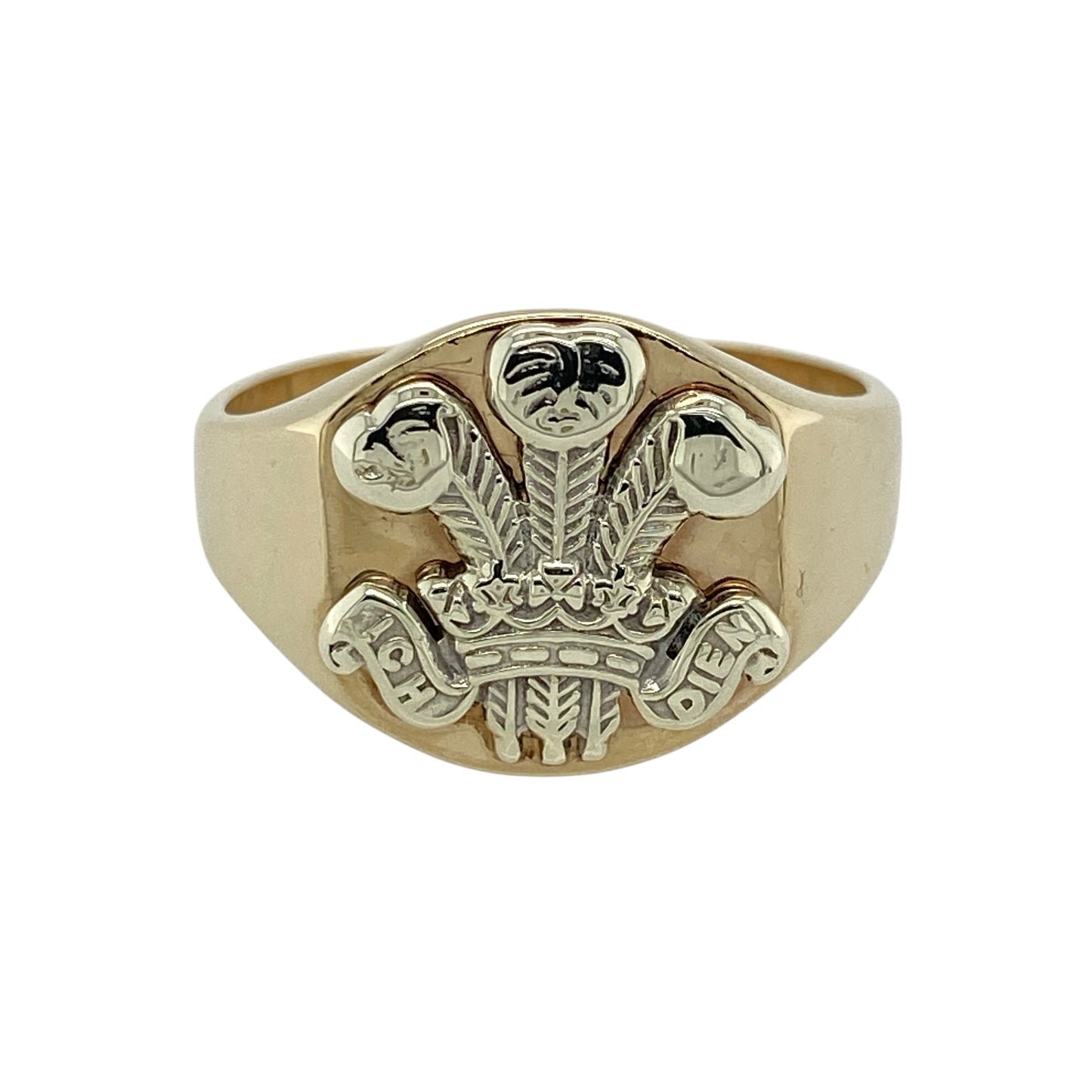 9ct Gold Welsh Three Feathers Signet Ring