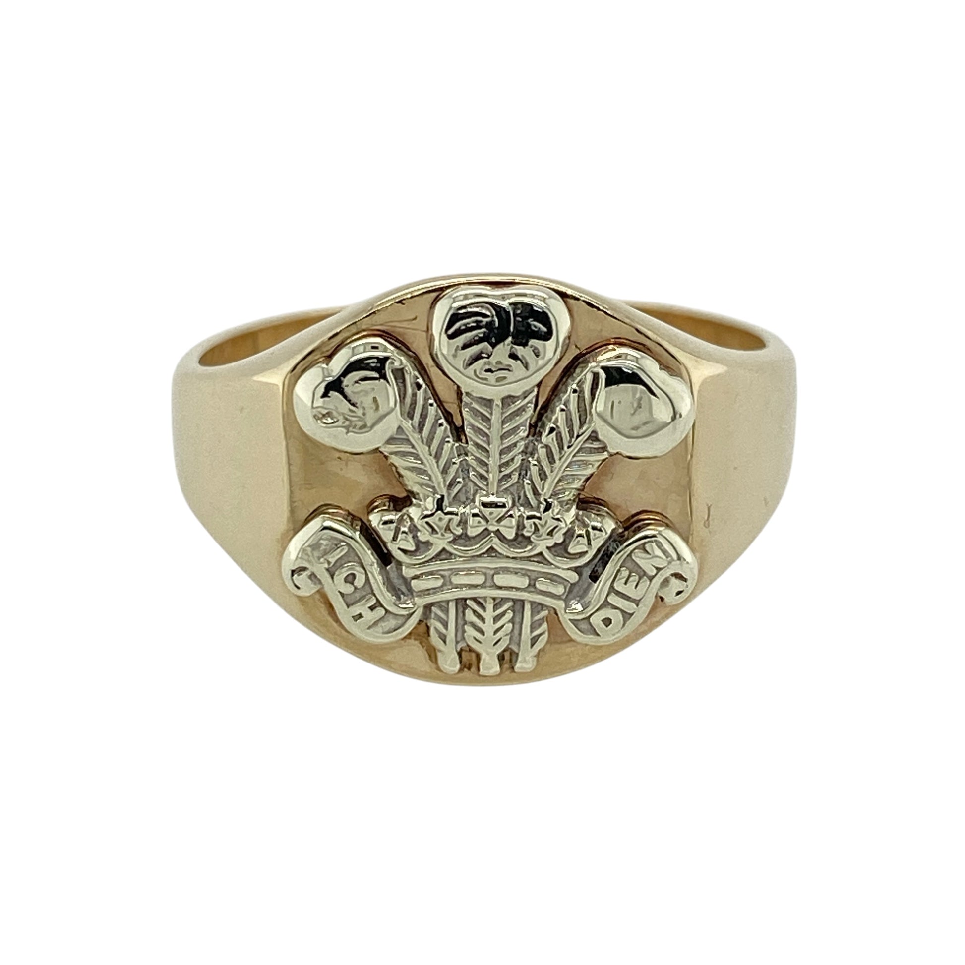 9ct Gold Welsh Three Feathers Signet Ring