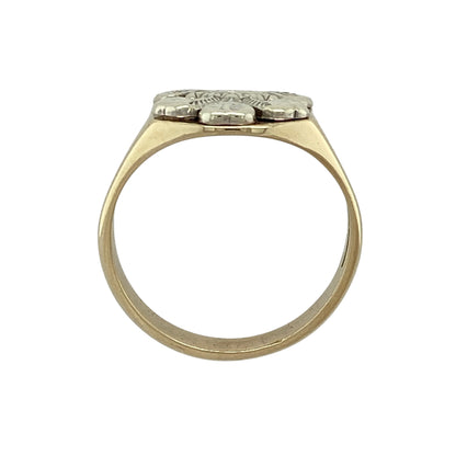 9ct Gold Welsh Three Feathers Signet Ring