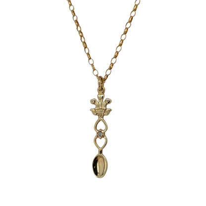 9ct Gold Welsh Lovespoon 20" Necklace
