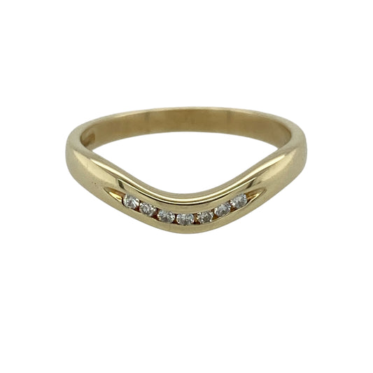 9ct Gold & Diamond Wishbone Ring
