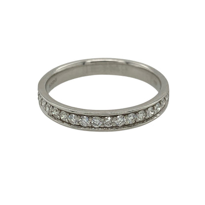 18ct White Gold & Diamond Half Eternity Band Ring