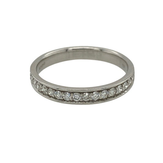 18ct White Gold & Diamond Half Eternity Band Ring