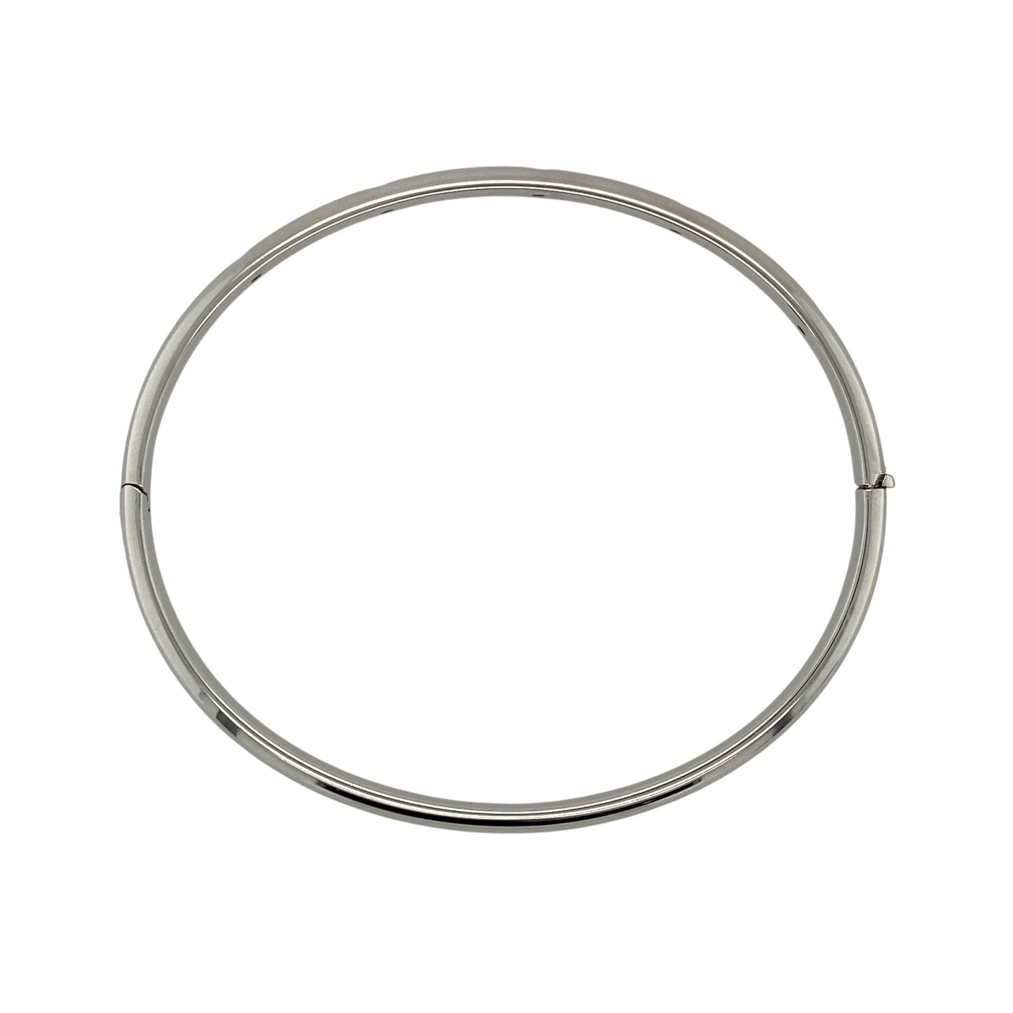 9ct White Gold & Diamond Hinged Bangle