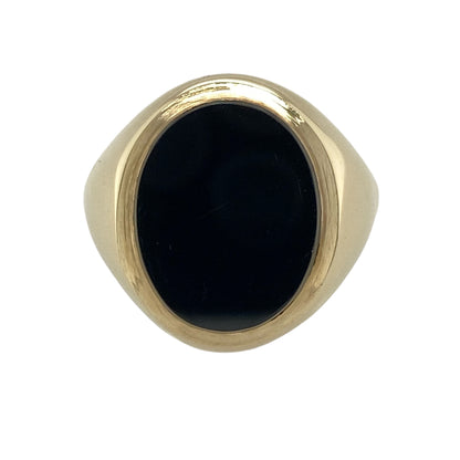 9ct Gold & Onyx Oval Signet Ring