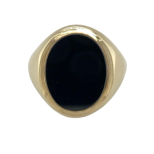 9ct Gold & Onyx Oval Signet Ring