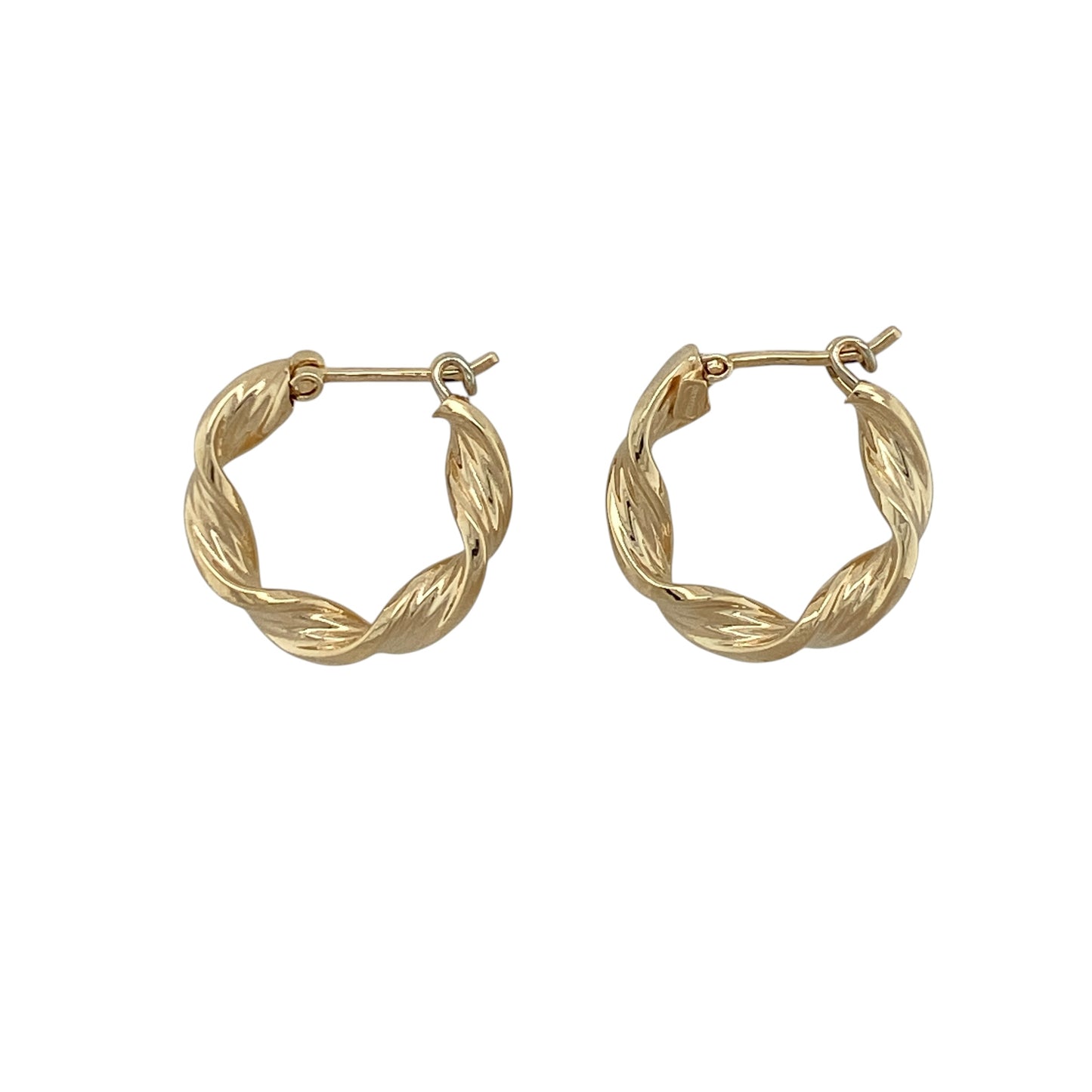 9ct Gold Twisted Hoop Creole Earrings