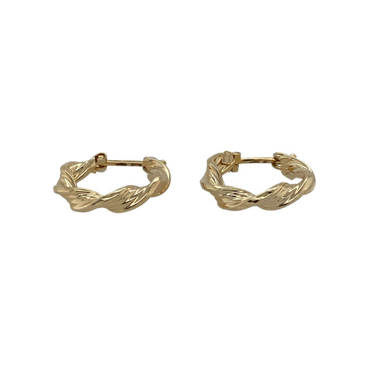 Add timeless styling and decorative texture to your jewellery collection with these pre-owned 9ct yellow gold twisted hoop creole earrings, featuring a classic design with an attractive spiral effect.

Design: The earrings showcase a traditional round hoop creole profile enhanced with twisted detailing, creating additional texture and visual interest while retaining the timeless appeal of classic gold hoop earrings.