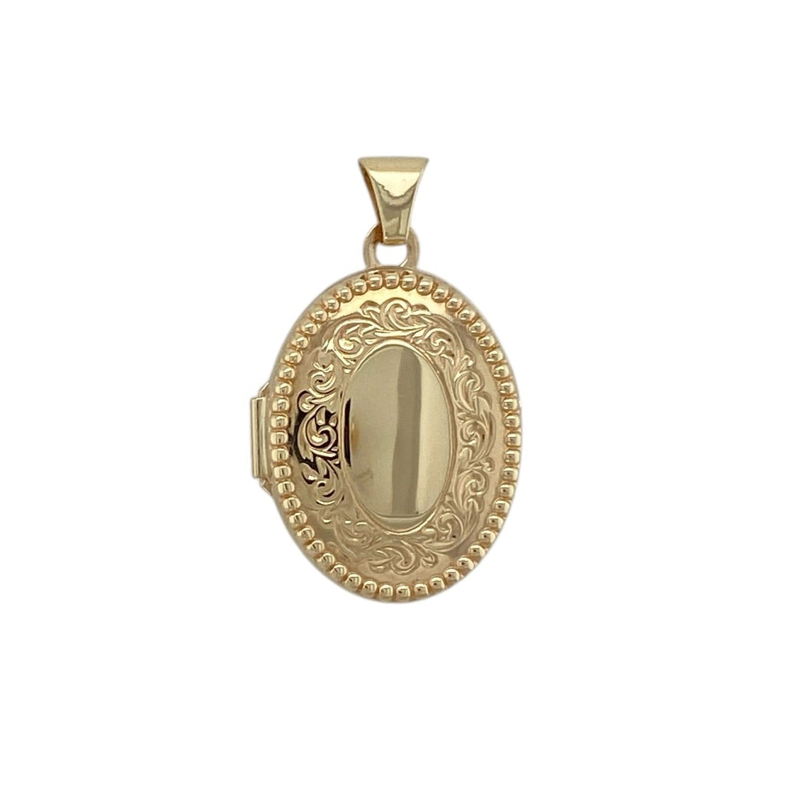 9ct Gold Patterned Oval Locket
