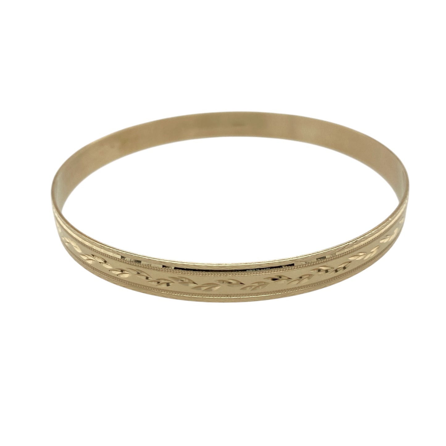 9ct Solid Gold Patterned Bangle