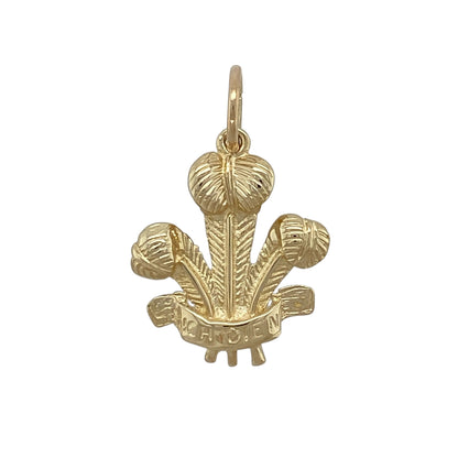9ct Gold Welsh Three Feathers Pendant