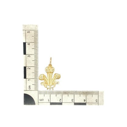 9ct Gold Welsh Three Feathers Pendant
