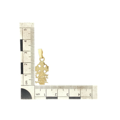 9ct Gold Welsh Dragon Celtic Cross Pendant