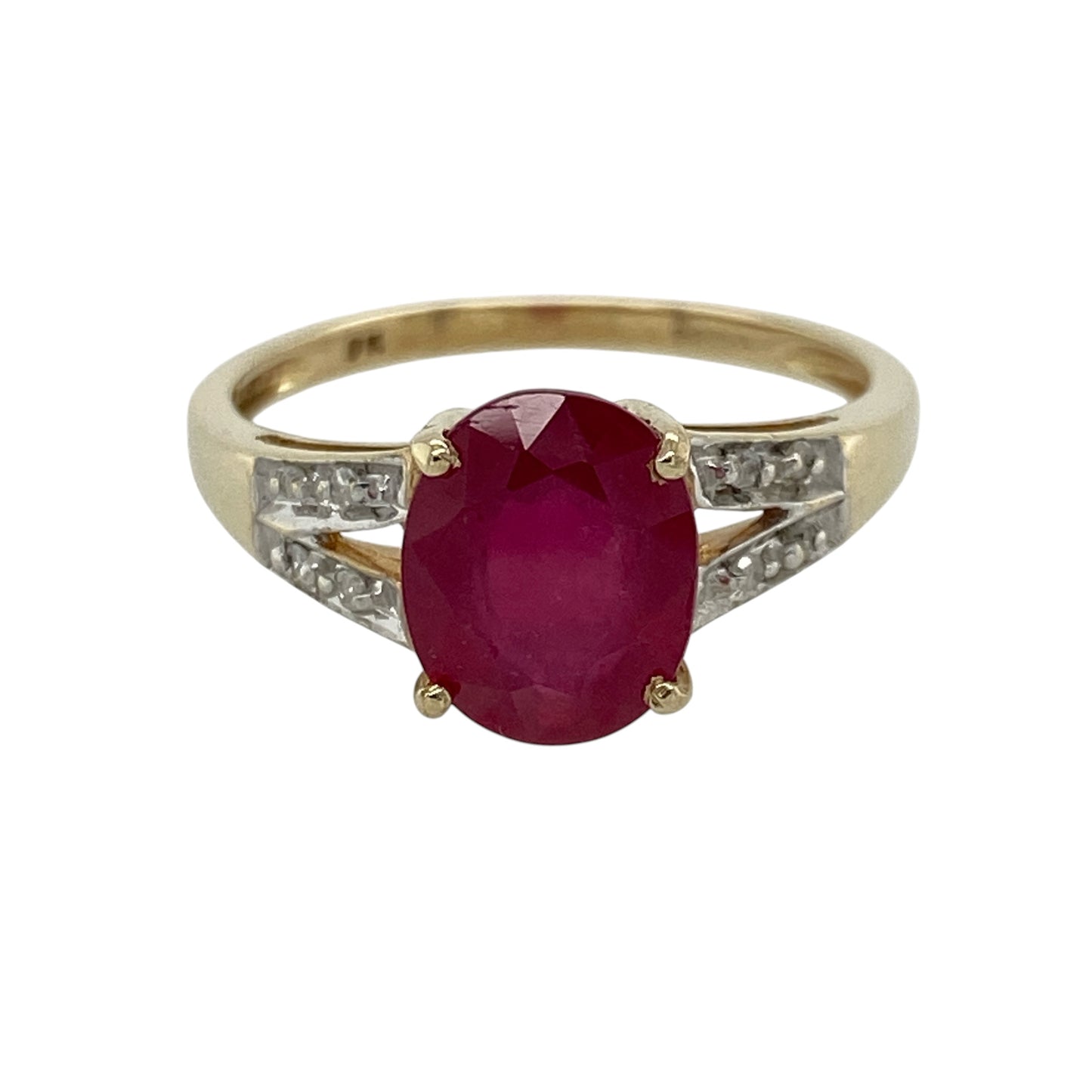 9ct Gold Diamond & Ruby Ring