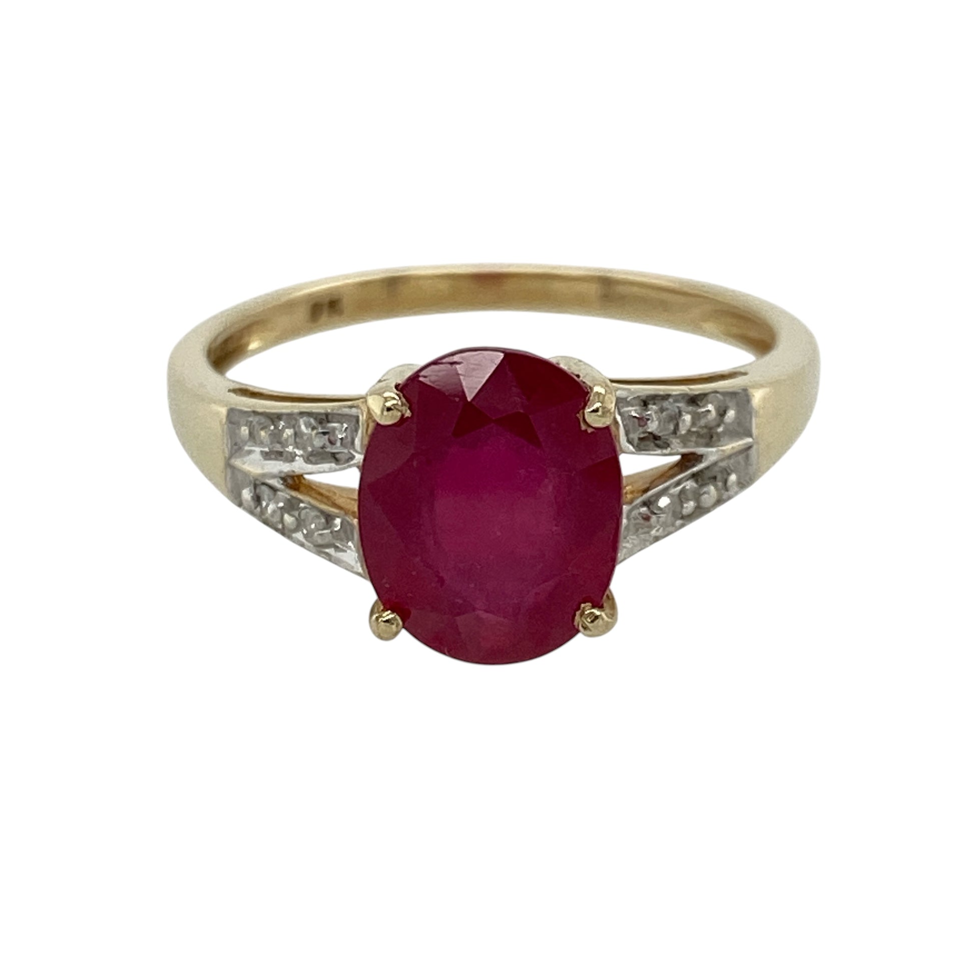 9ct Gold Diamond & Ruby Ring