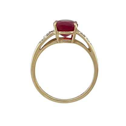 9ct Gold Diamond & Ruby Ring