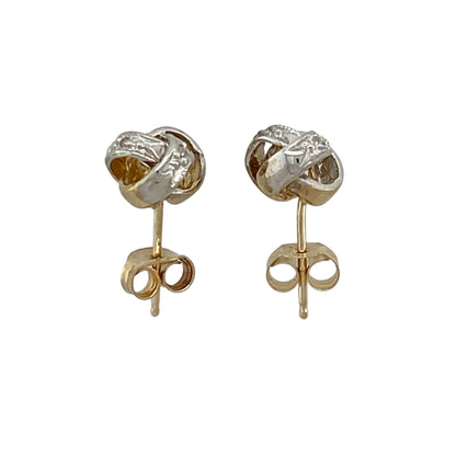 9ct Gold & Diamond Knot Stud Earrings