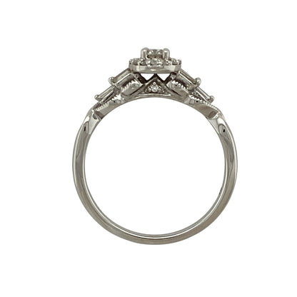 18ct White Gold & Diamond Halo Cluster Ring