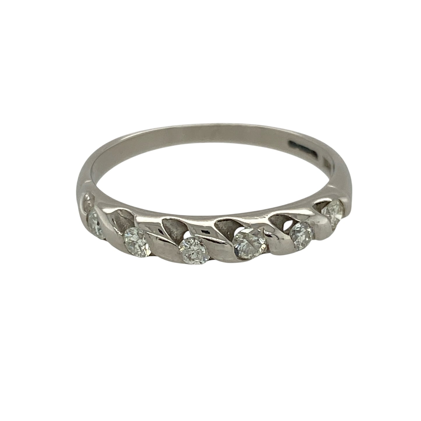 9ct White Gold & Diamond Band Ring