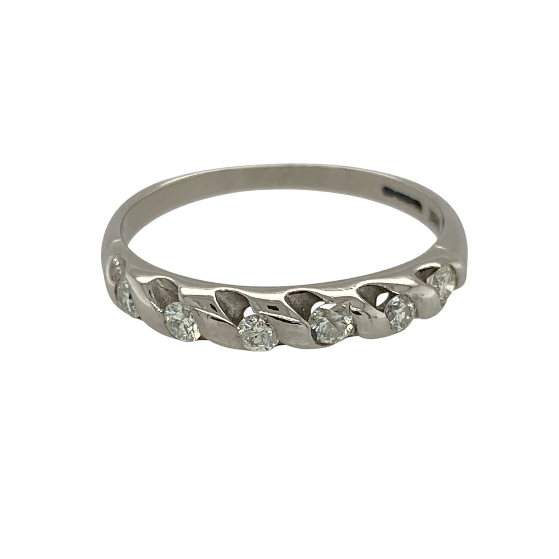 9ct White Gold & Diamond Band Ring