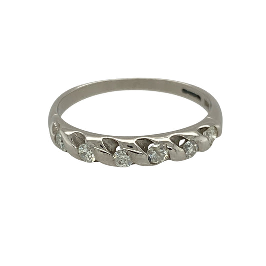 9ct White Gold & Diamond Band Ring