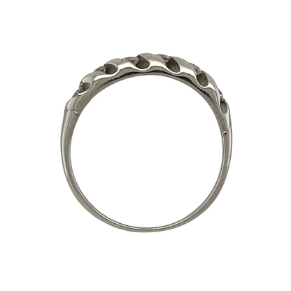 9ct White Gold & Diamond Band Ring