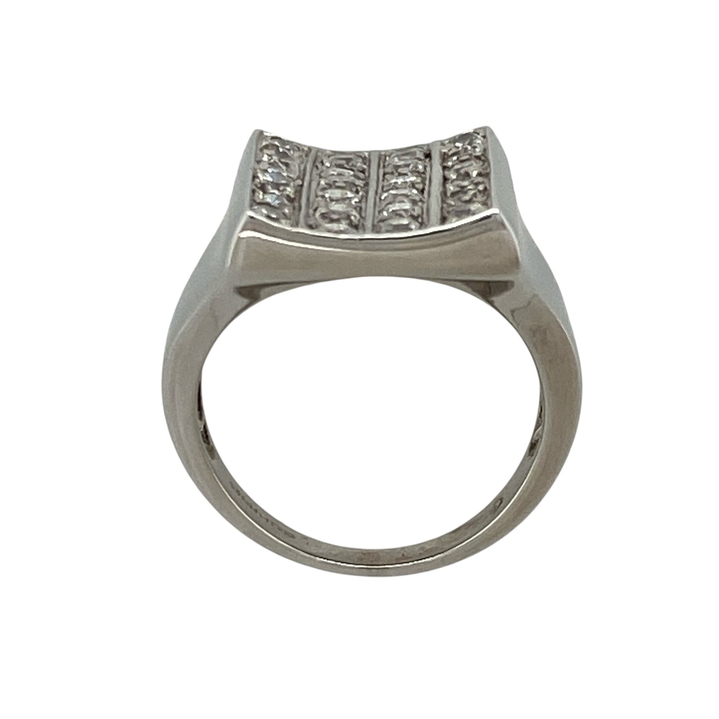9ct White Gold & Diamond Signet Ring