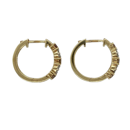9ct Gold & Diamond Hoop Earrings