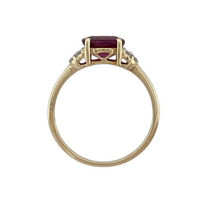 9ct Gold Pink Tourmaline & Cubic Zirconia Ring