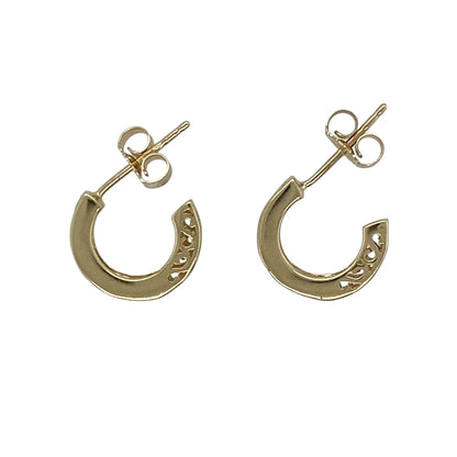 9ct Gold & Peridot Half Hoop Stud Earrings