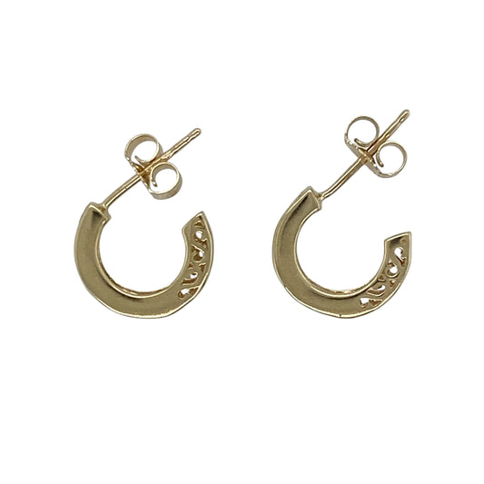 9ct Gold & Peridot Half Hoop Stud Earrings